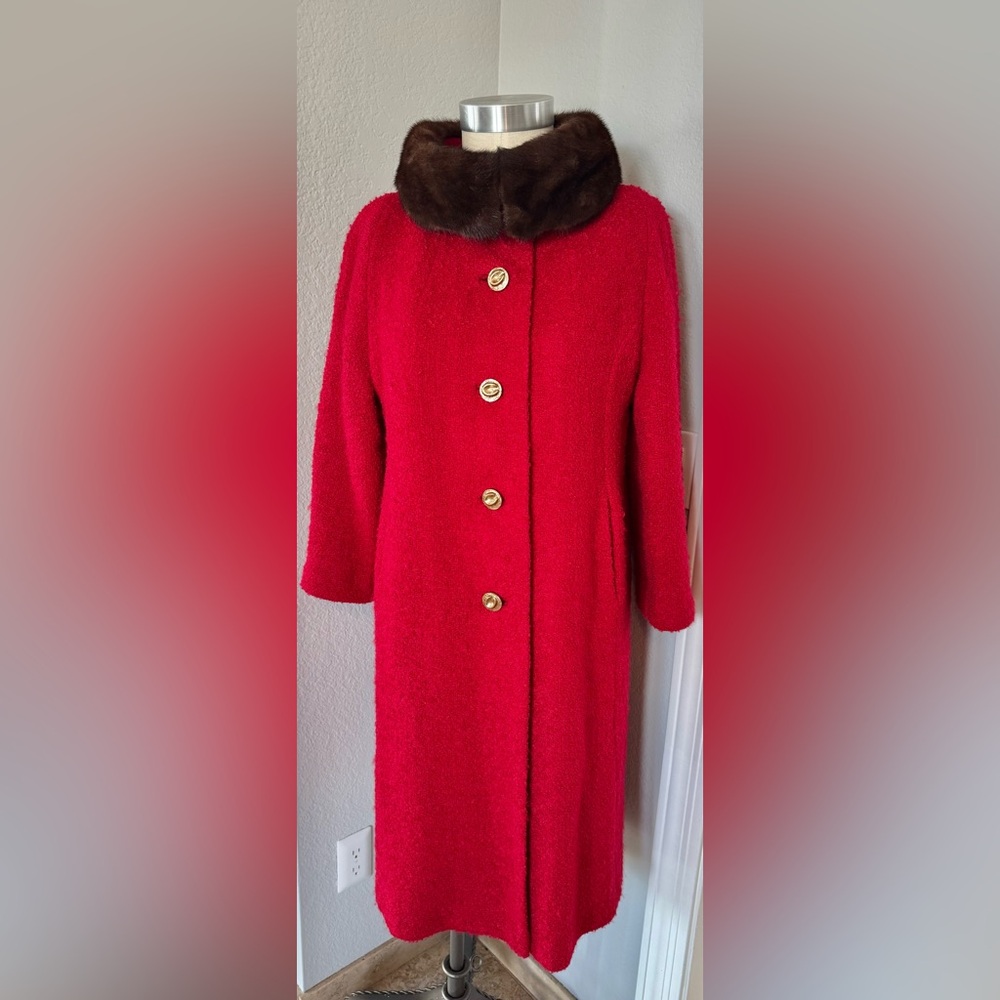 1950s Ferris Bros. Flint Michigan Coat with Fur Collar
